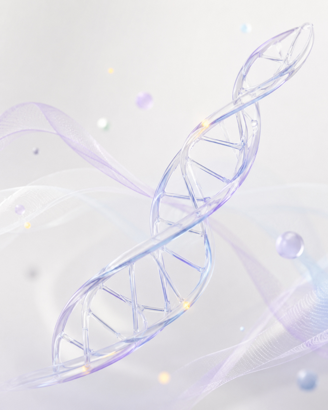 Glass DNA helix illustration.
